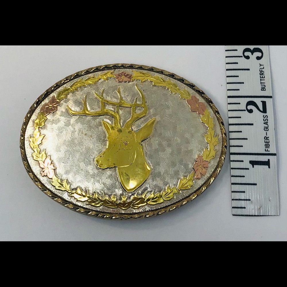 Black hills gold style belt buckle stag deer. - Picture 8 of 11